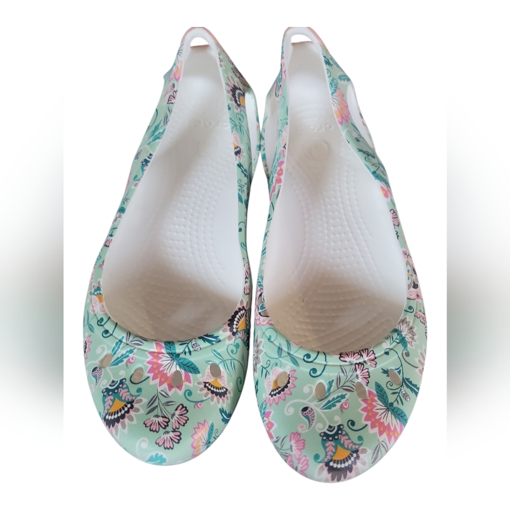 CROCS Vera Bradley Mint Floral Kadee Flats